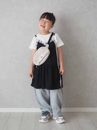 「CIAOPANIC TYPY(チャオパニックティピー)の【KIDS】Wサイドラインランジェリーレースキャミチュニック(ZOZO限定)(タンクトップ)」を使った、teiccoさん(キッズ・157cm)の夏コーディネート