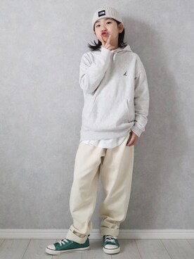 「アイテム（パーカー）」を使った、teiccoさん（キッズ・130cm）の冬コーディネート