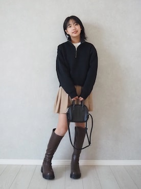 「アイテム（スカート）」を使った、teiccoさん（キッズ・154cm）の秋コーディネート