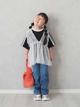 「UNIQLO（ユニクロ）のアイテム（Tシャツ/カットソー）」を使った、teiccoさん（キッズ・152cm・10代）の夏コーディネート