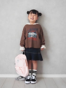 「アイテム（バックパック/リュック）」を使った、teiccoさん（キッズ・152cm）の秋コーディネート