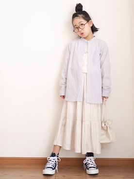「ネイビー」｜teiccoさん（キッズ・128cm）の冬コーディネート