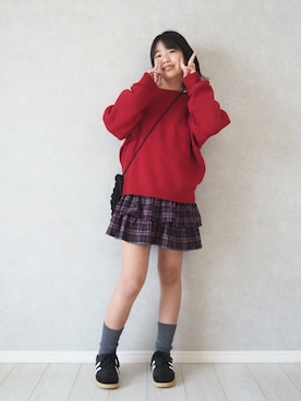 「アイテム（レッグウェア）」を使った、teiccoさん（キッズ・154cm）の秋コーディネート