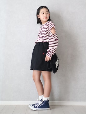 「アイテム（バッグ）」を使った、teiccoさん（キッズ・130cm）の秋コーディネート