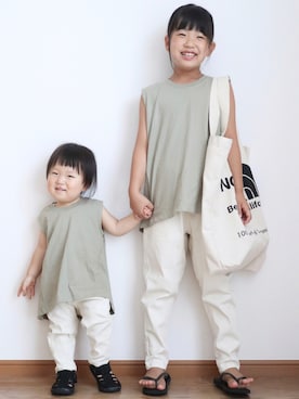 「アイテム（サンダル）」を使った、teiccoさん（キッズ・122cm）の夏コーディネート