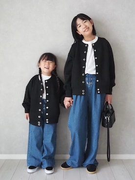 「アイテム（カーディガン/ボレロ）」を使った、teiccoさん（キッズ・154cm）の秋コーディネート
