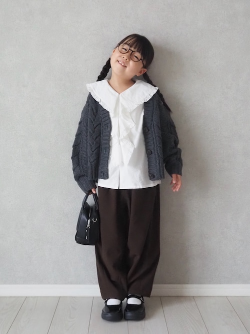 「LOWRYS FARM(ローリーズファーム)のラッフルブラウス 1056110(シャツ/ブラウス)」を使った、teiccoさん(キッズ・157cm)の秋コーディネート