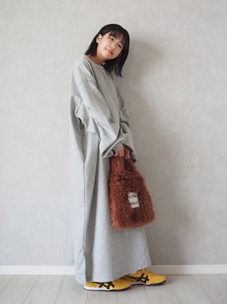 「forksy.（フォルクシー）の【forksy.】エブリデイモンスターギャザースリーブポケットワンピース（ワンピース）」を使った、teiccoさん（キッズ・154cm）の秋コーディネート