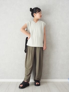 「UNIQLO（ユニクロ）のアイテム（ベスト）」を使った、teiccoさん（キッズ・152cm・10代）の夏コーディネート