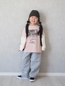 「アイテム（スウェットパンツ）」を使った、teiccoさん（キッズ・152cm）の秋コーディネート