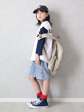 「アイテム（バッグ）」を使った、teiccoさん（キッズ・130cm）の春コーディネート