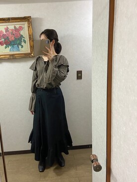 「STUDIOUS（ステュディオス）のアイテム（ブーツ）」を使った、◎さん（レディース・165cm）の冬コーディネート
