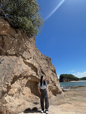 「アイテム（スラックス）」を使った、ぽ。さん（レディース・158cm・20代）の夏コーディネート