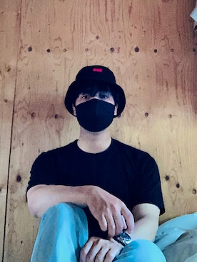 「Gramicci（グラミチ）のGRAMICCI/グラミチ 別注SLIM FATIGUE DENIM/別注スリムデニムファティーグ（デニムパンツ）」を使った、ユータさん（メンズ・172cm）の夏コーディネート