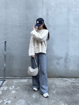「デイリーカジュアル」｜「アイテム（キャップ）」を使った、yukinaさん（レディース・171cm）の冬コーディネート