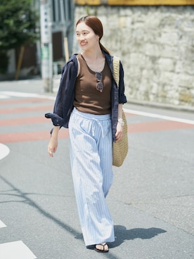 「UNIVERSAL OVERALL（ユニバーサルオーバーオール）のアイテム」を使った、Sallyさん（レディース・162cm）の夏コーディネート