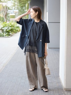 「SLOBE IENA（スローブイエナ）のアイテム」を使った、Sallyさん（レディース・162cm）の夏コーディネート