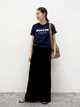 「SLOBE IENA（スローブイエナ）の《WEB限定/追加2》ラップジャージパンツ（その他パンツ、ブラック系）」を使った、Sallyさん（レディース・162cm）の夏コーディネート