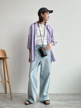 「Healthy denim（ヘルシーデニム）のアイテム（デニムパンツ）」を使った、Sallyさん（レディース・162cm）の春コーディネート