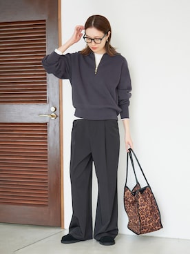 「ハーフジップ」｜Sallyさん（レディース・162cm）の秋コーディネート