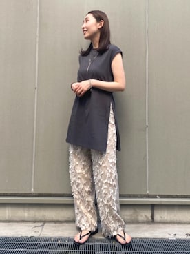 「オンオフ兼用」｜「アイテム（トップス）」を使った、aguriさん（レディース・160cm）の夏コーディネート