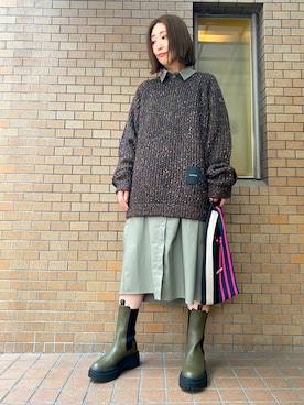 「アイテム（シャツワンピース）」を使った、aguriさん（レディース・160cm）の秋コーディネート