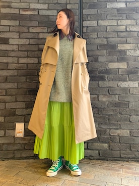 「アイテム（トレンチコート）」を使った、aguriさん（レディース・160cm）の冬コーディネート