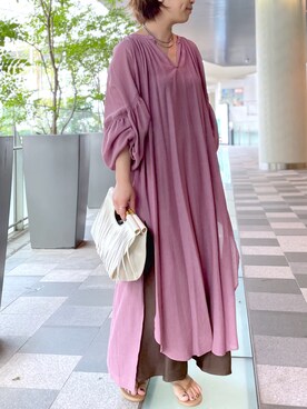 「RIVE DROITE（リヴドロワ）のアイテム（ワンピース/ドレス）」を使った、yu_kaさん（レディース・158cm）の夏コーディネート