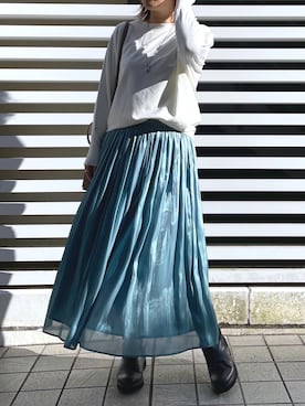 「オフィスカジュアル」｜「アイテム（ブーツ）」を使った、yu_kaさん（レディース・158cm）の冬コーディネート