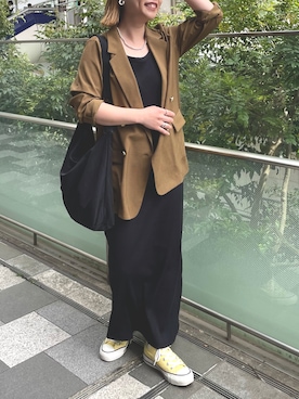 「アイテム（テーラードジャケット）」を使った、yu_kaさん（レディース・158cm）の春コーディネート