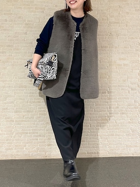 「ロゴニット」｜yu_kaさん（レディース・158cm）の冬コーディネート