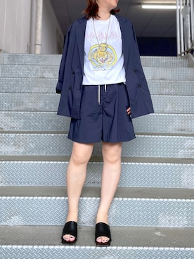 「アイテム（テーラードジャケット）」を使った、yu_kaさん（レディース・158cm）の春コーディネート
