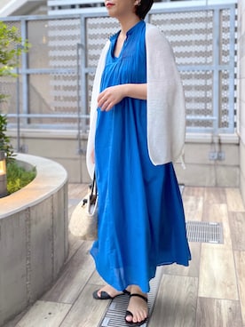 「アイテム（かごバッグ）」を使った、yu_kaさん（レディース・158cm）の夏コーディネート
