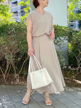 「RIVE DROITE（リヴドロワ）のアイテム（ワンピース/ドレス）」を使った、yu_kaさん（レディース・158cm）の夏コーディネート