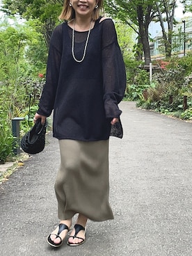 「リブスカート」｜yu_kaさん（レディース・158cm）の春コーディネート