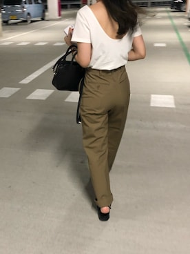 「THE SHINZONE（ザ　シンゾーン）のハイウエストチノパンツ（チノパンツ）」を使った、kaさん（レディース・157cm）の夏コーディネート