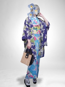 「アイテム（水着/着物・浴衣、シルバー系）」を使った、kazuakiさん（レディース・165cm）の春コーディネート