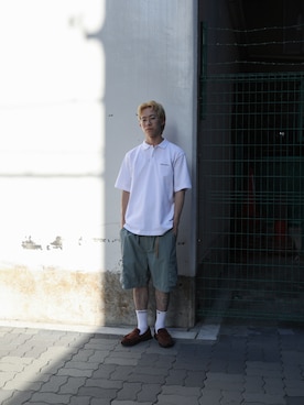 「thisisneverthat（ディスイズネバーザット）のSP-Logo Socks 3Pack（ソックス/靴下、ホワイト系）」を使った、thisisneverthatさん（メンズ・174cm）の夏コーディネート