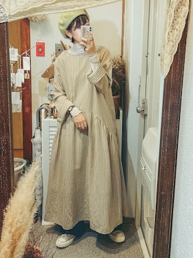 「ピスタチオ」｜「アイテム（帽子）」を使った、うーさん 。さん（レディース・166cm）の秋コーディネート