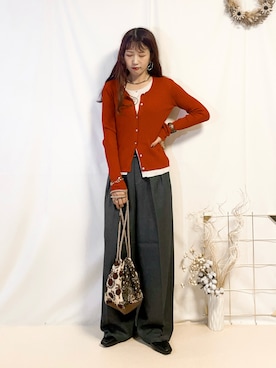 「アイテム（ローファー）」を使った、うーさん 。さん（レディース・168cm・30代）の秋コーディネート