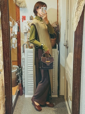 「ピスタチオ」｜「アイテム（バレエシューズ）」を使った、うーさん 。さん（レディース・166cm）の秋コーディネート