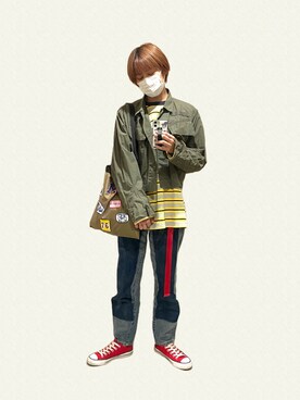 ミリタリージャケットを使った 春夏コーデ の人気ファッションコーディネート Wear