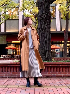 「OSMOSIS（オズモーシス）のアイテム（その他アウター）」を使った、hoshi._.さん（レディース・173cm）の秋コーディネート