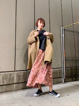 「OSMOSIS（オズモーシス）のアイテム（ジャケット/アウター）」を使った、hoshi._.さん（レディース・173cm）の秋コーディネート