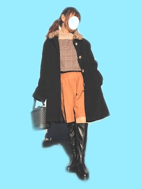「Aラインコート」｜「アイテム（その他アウター）」を使った、kaop🐣さん（レディース・150cm）の冬コーディネート