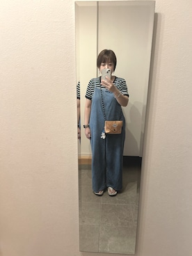 「アイテム（オールインワン・サロペット）」を使った、めきちんさん（レディース・150cm）の秋コーディネート