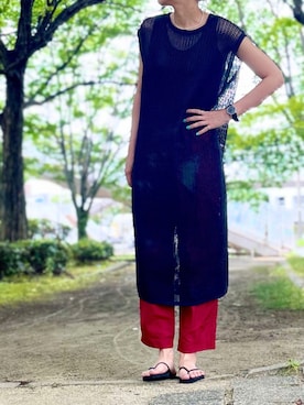 「ビーサン」｜「アイテム（腕時計）」を使った、ellie.さん（レディース・173cm）の夏コーディネート