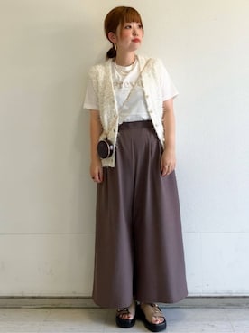 「アイテム（チャーム、ブラウン系）」を使った、MIPPOさん（レディース・149cm）の夏コーディネート