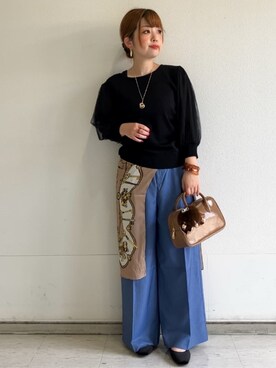 「アイテム（チャーム、ブラウン系）」を使った、MIPPOさん（レディース・149cm）の秋コーディネート
