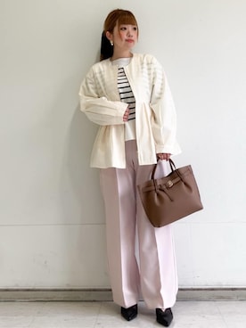 「COCUE（コキュ）のアイテム」を使った、MIPPOさん（レディース・149cm）の春コーディネート